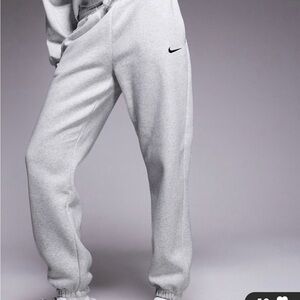 Nike Phoenix fleece high waisted oversized sweatpants in heather gray